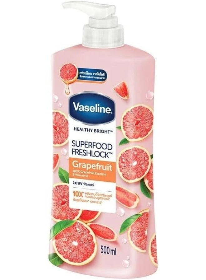 Vaseline Healthy Bright UV Serum Body Lotion with Superfood Grapefruit – 500ml - Image 2